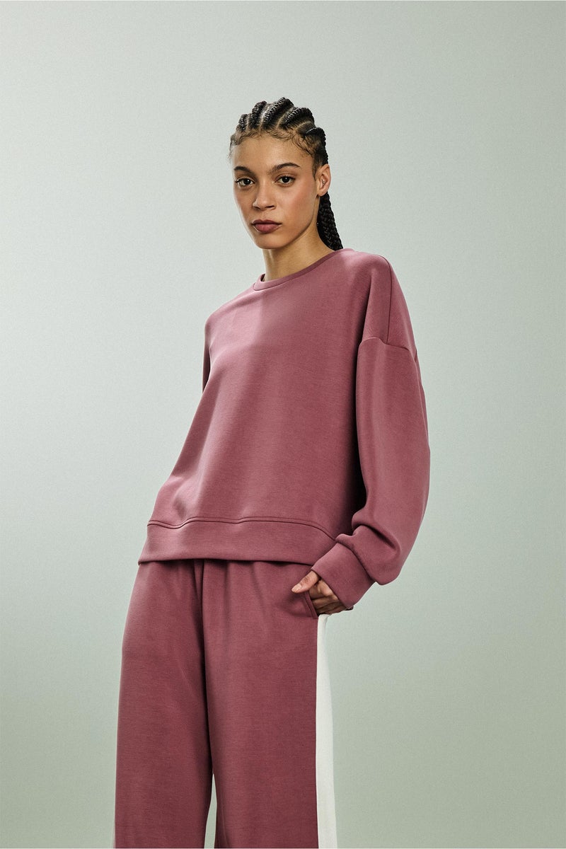 DeFacto Red Woman Crew Neck Modal Sports Sweatshirt Casual - Image 3